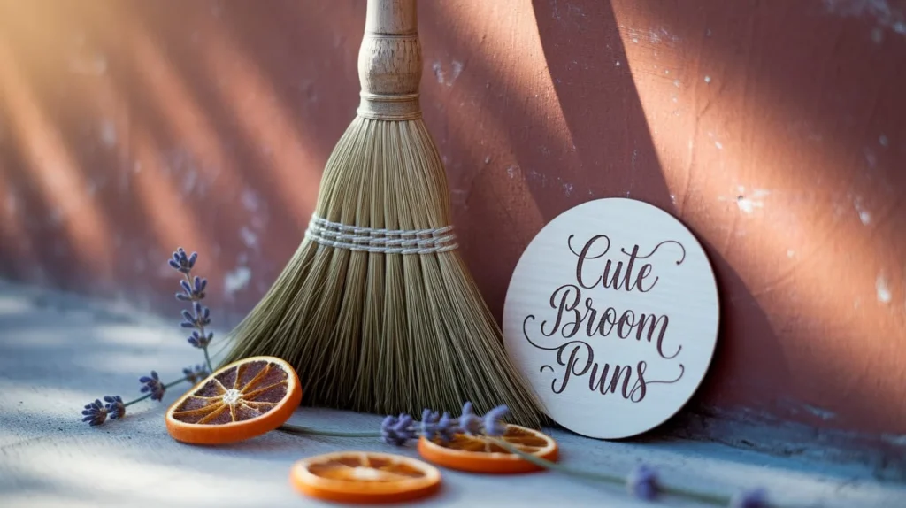 Cute broom puns for gift tags and cards
