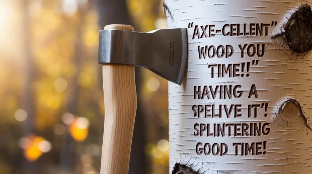 Funny axe throwing puns for group activities