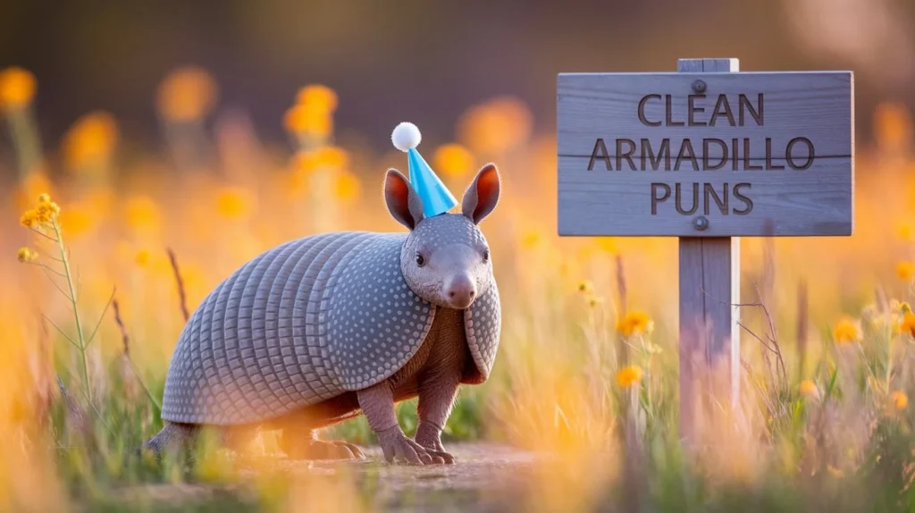 Clean armadillo puns for nature walks and parties