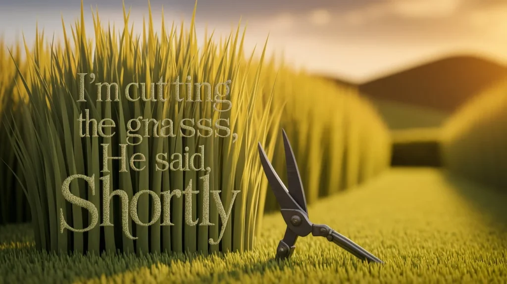 Tom Swifties: Iβm cutting the grass, he said, shortly