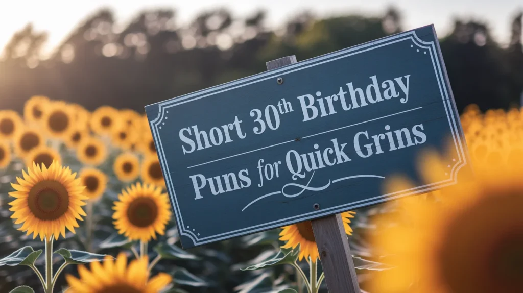 Short 30th Birthday Puns for Quick Grins