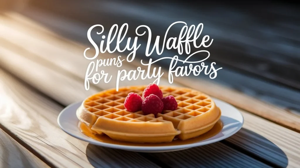 Silly waffle puns for party favors